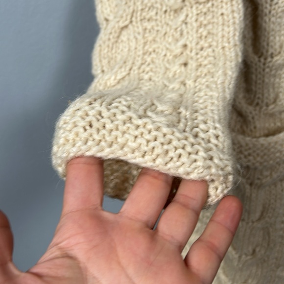 Handmade Cream Knit Long Cardigan size small vintage - Picture 5 of 12